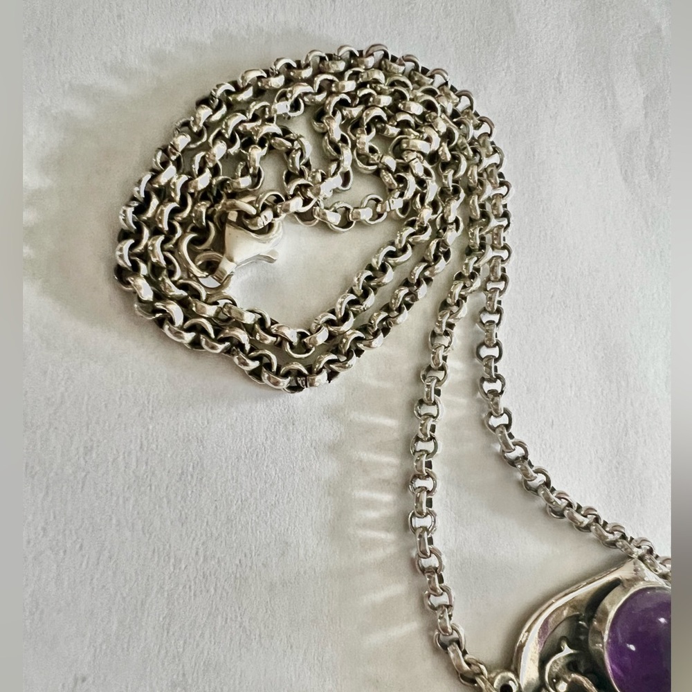 Sterling Silver Art Nouveau Cicada necklace - Picture 9 of 13